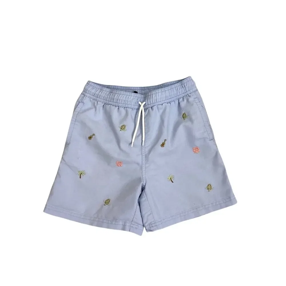 Janie and Jack Swim Shorts Blue Board Shorts Lined Bathing Suit Size Youth 8